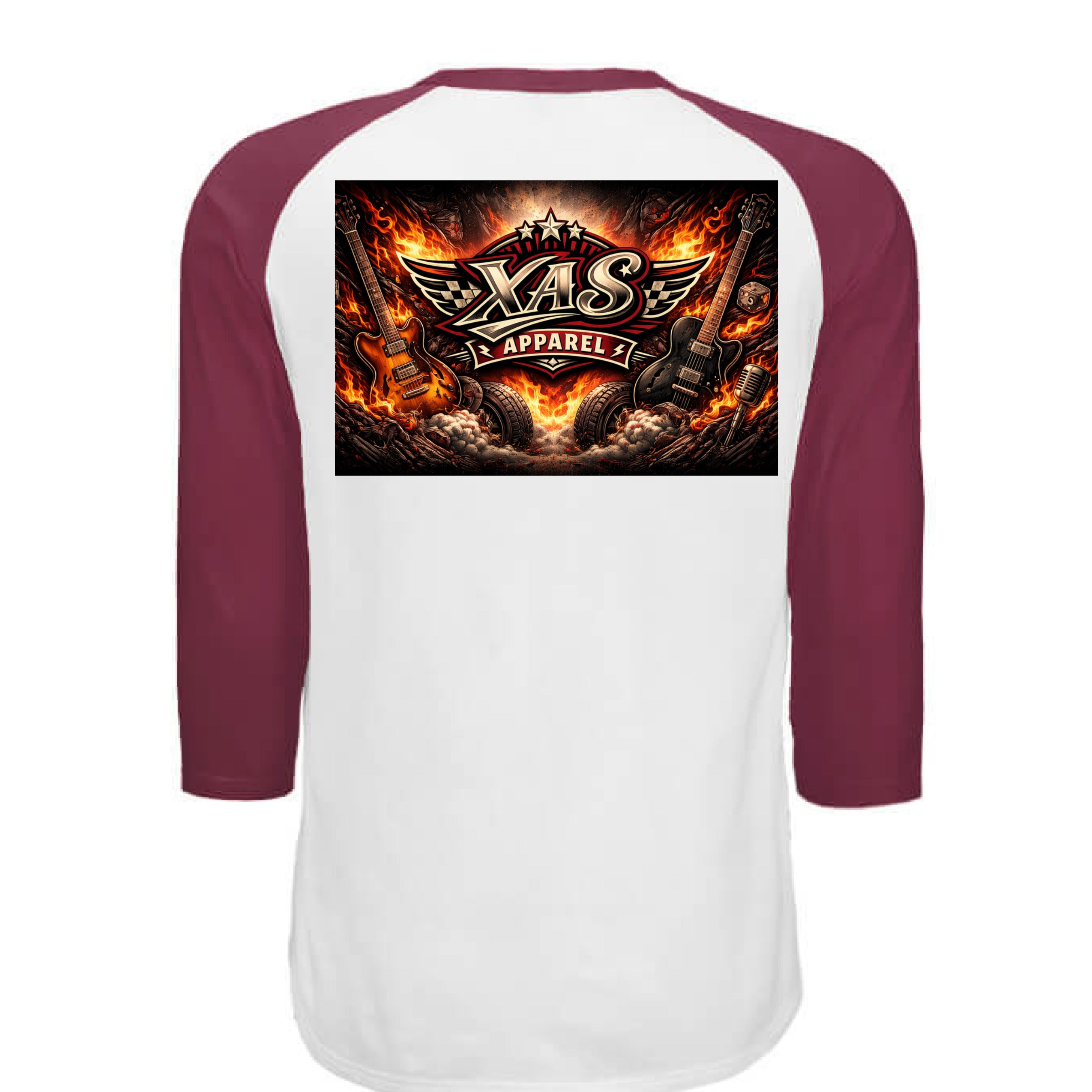 WHITE / MAROON - BACK